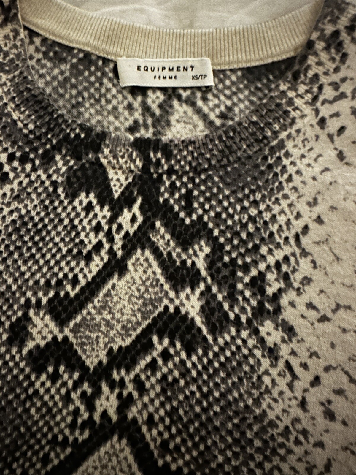 Equipment Wool Blend Shane Sweater Python Snake P… - image 2