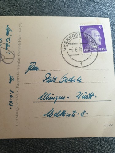 Easter pond Genrode resin photo postcard 1943 postcard German Reich WW2 - Picture 6 of 8