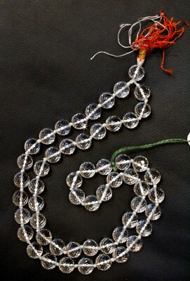 Sphatik mala/Quartz Crystal Mala  54+1  beads 15 inc chest length