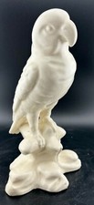 Vintage White Ceramic Parrot Figurine Japan