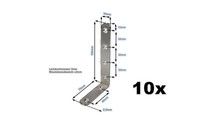 10X Edelstahl Winkel 125X75X19Mm Lochwinkel Metallwinkel Balkenwinkel (Set)