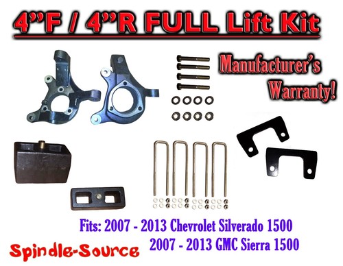4" inch / 4" Spindle LIFT KIT FOR 07 - 16 Chevy Silverado GMC Sierra 1500 2WD - 第 1/2 張圖片