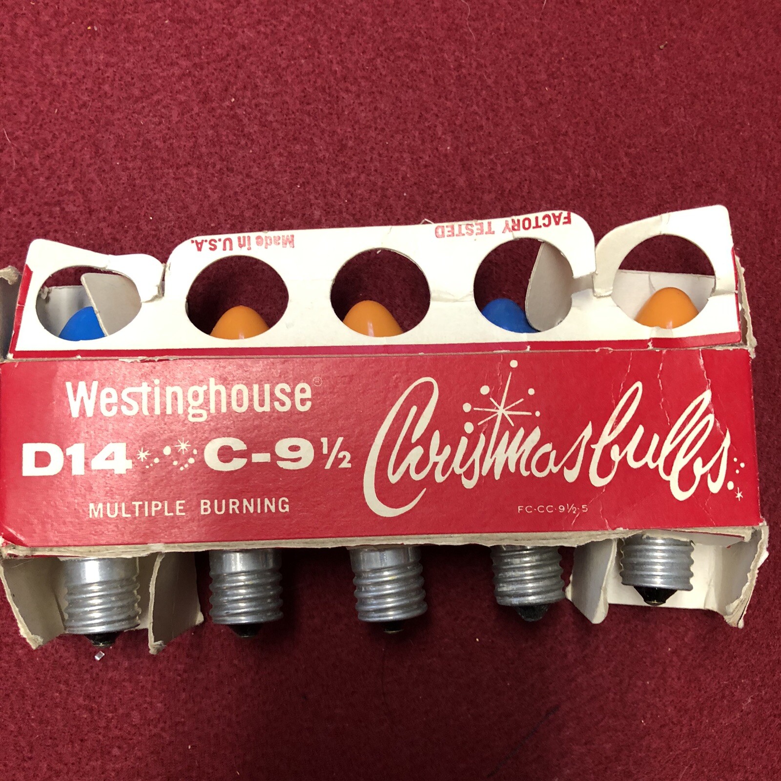 19 Vintage Christmas General Electric C9 Outdoor Bulbs Yellow White