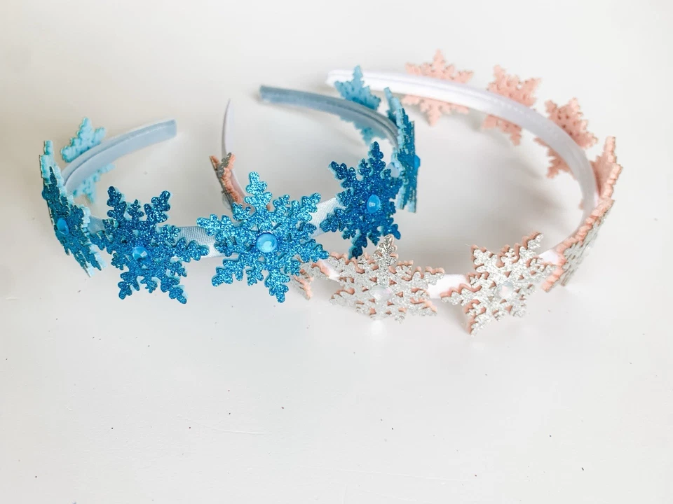 Diadema Copo de Nieve Azul Brillo Elsa Frozen Navidad Niño/Niño/Adulto Foto 2 de 4