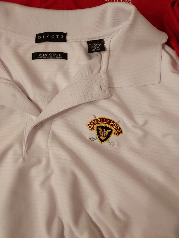 LOTE DE 2 POLOS DE GOLF DIVOTS PARA HOMBRE ROJO/BLANCO XL THE HAMTONS/SEWELLS POINT Foto 2 de 4