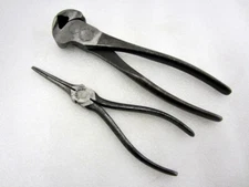 Vintage Crescent 7" End Cutting & 6.5" Long Nose Pliers No. 72 777 Made in USA