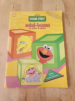 Golden Coloring Book Sesame Street  Mini-boxes To Color & Share 1992 Big Bird 