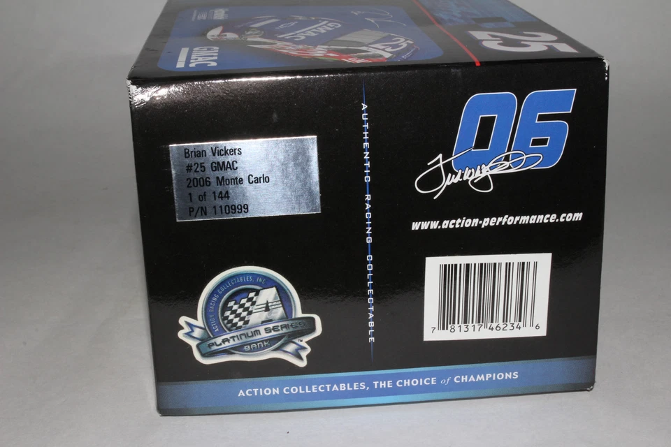 Chevy Monte Carlo 2006 de acción autografiada por Brian Vickers 1:24 #25 GMAC NASCAR Foto 3 de 4