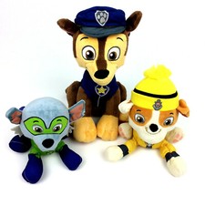 Lot PAW PATROL Plush Chase Rubble  Rocky 3 Dog Puppy Stuffed Animals