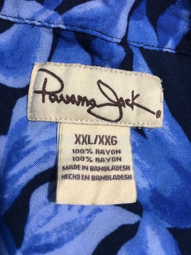Vtg 90s Panama Jack Hawaii Hawaiian Aloha Overprint Rayon Button Shirt XXL 2XL - Picture 4 of 6