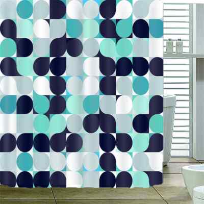 Multicolored Chess Piece 3D Shower Curtain Waterproof Fabric Bathroom Decoration