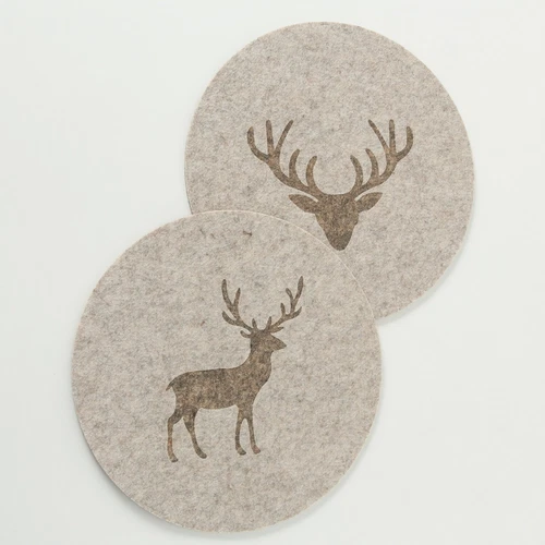2-6x Tischset Platzset Hirsch Filz Rund Eckig Set Platzdeckchen Platzmatte Motiv - Bild 3 von 15