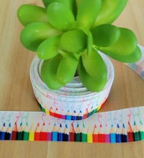 7/8 Inch 1YD Back to School Ribbon Pencils Hair Bow Craft Ribbon