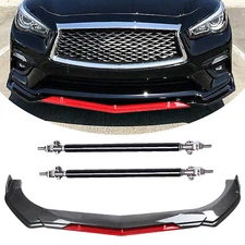 Front Bumper Lip Splitter Spoiler Strut Carbon Fiber For Infiniti Q50 Base Body