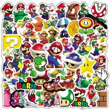Super Mario Stickers Kart Skateboard Vinyl Laptop Luggage Decal Hydro Flask 50pc