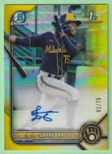2022 BOWMAN CHROME PROSPECTS AUTOGRAPHS YELLOW REFRACTOR LARRY ERNESTO #'D/250