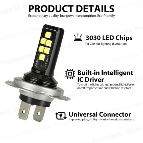 H1 H3 H4 H7 H8 H9 H11 H16 P13W 9005 9006 LED Fog Light Driving Bulbs 3030 12SMD - Bild 24 von 58