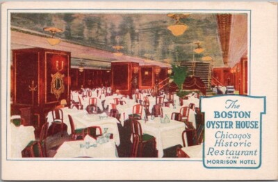 #ad Chicago Illinois Postcard quot;The Boston Oyster Housequot; Morrison Hotel 1930s Unused $5.18