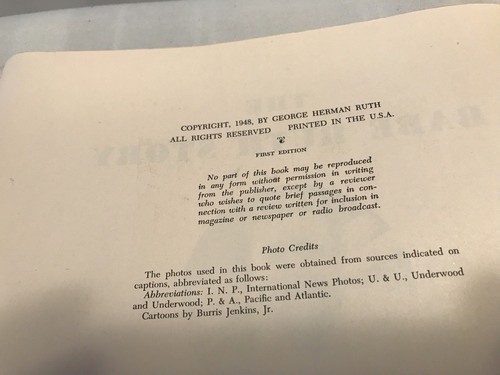 Babe Ruth Story Autobiographie 1948 1. Auflage Buch wie Bob erzählt C#19-24 - Bild 6 von 11