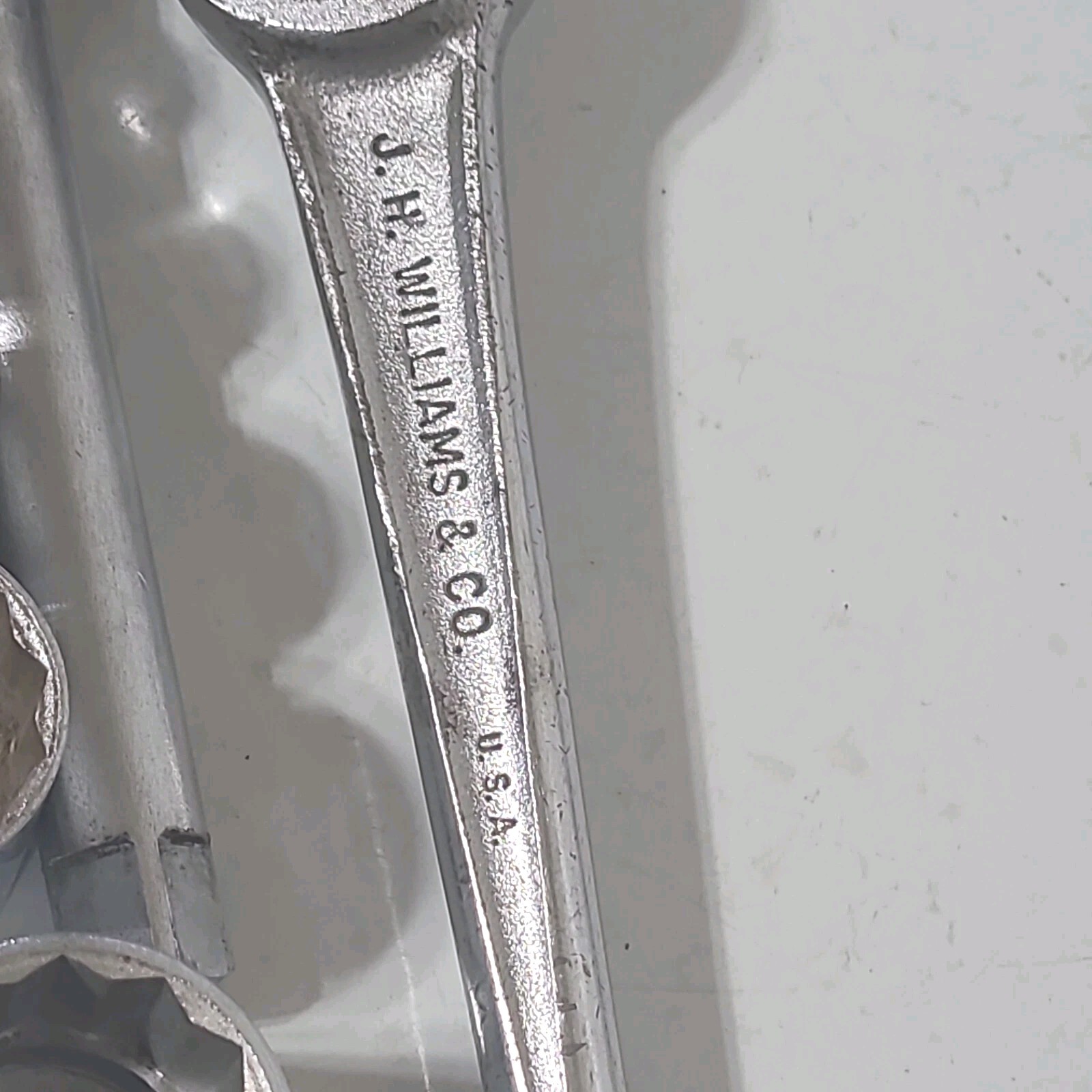 Vintage 15 Pc Williams 1/2" Dr. Mixed Socket Set Scroll Logo S-52 Ratchet Tools 