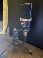 Neumann TLM 102 BK Cardioid Condenser Microphone W/ Desk Stand BARELY USED