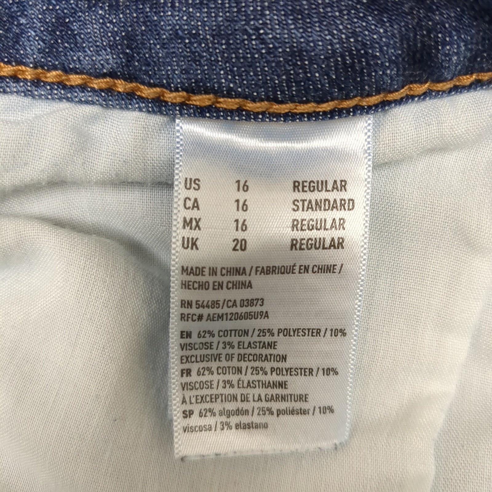 American Eagle Outfitters Jeans Womens Size 16 Regular Blue Denim Straight Leg