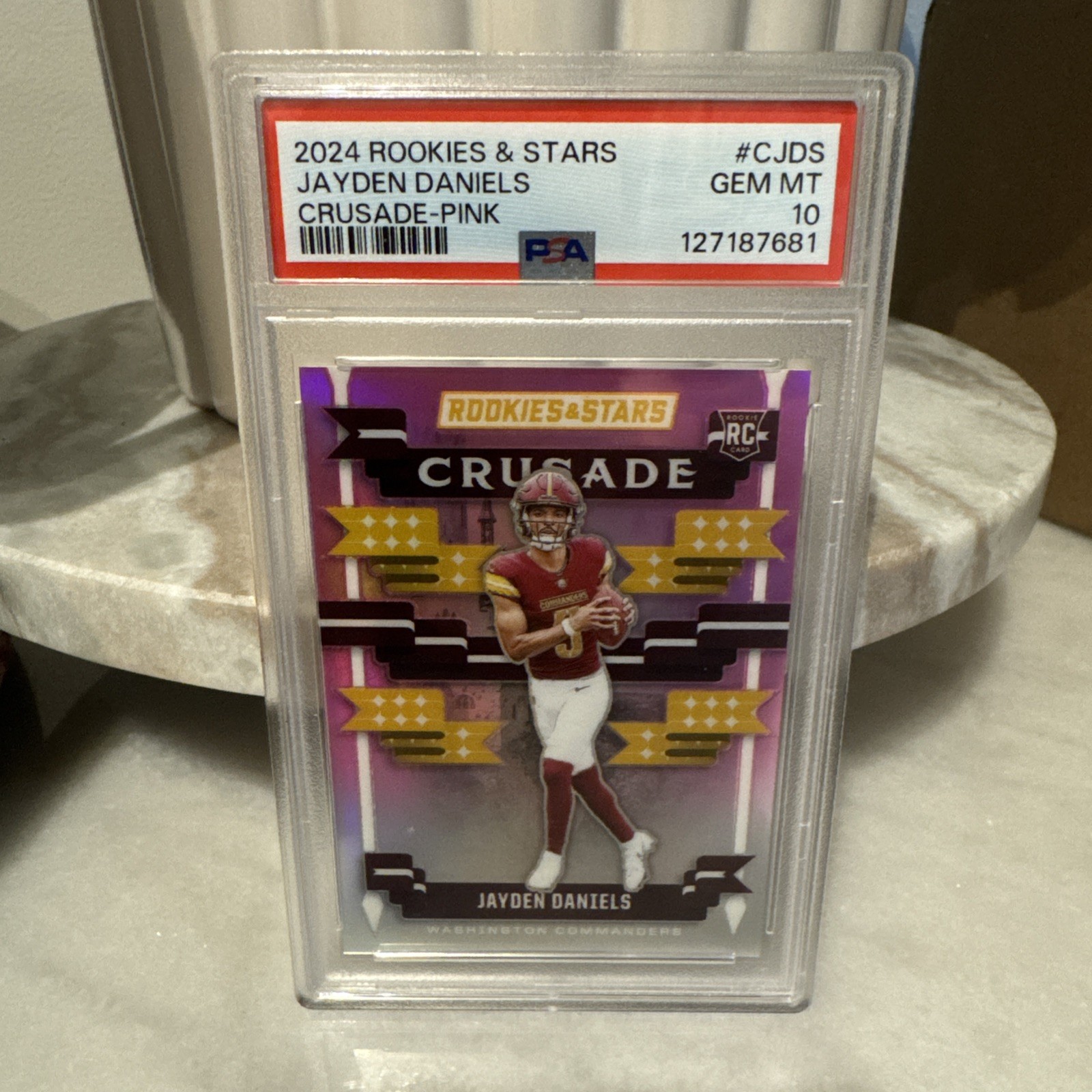 Jayden Daniels Panini Rookies & Stars Crusade #CJDS Pink