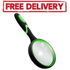 10X Shatterproof Magnifying Glass 10X Large Handheld Magnifying Glass for Senior