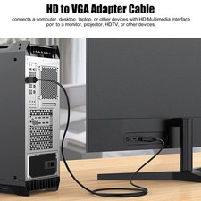 HD To VGA Cable 1080P 60Hz Male To Male Expansion Mirror Mode HDCP 1.2 HD To New