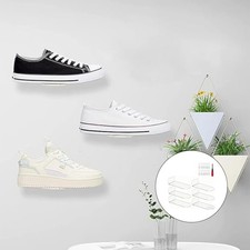 Wall Mount Acrylic Floating Shoe Rack Set of 6 Clear Shoe Display Storage Racks