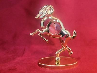 Crystal Temptations Swarovski 24K Gold Plated Widder Figur mit Kristallglas