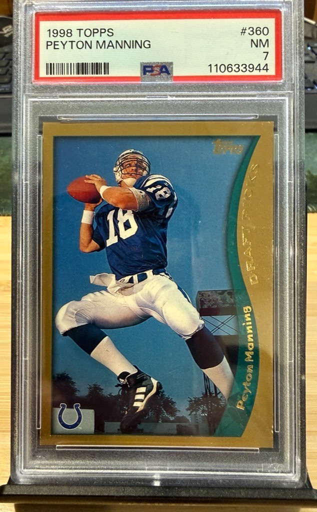 1998 Topps Peyton Manning RC Rookie PSA 7 Near Mint #360 Draft Picks Colts