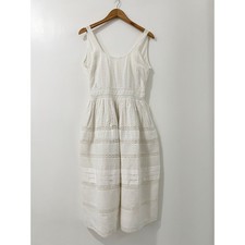 Alice + Olivia White Cotton Eyelet Lace Midi Dress Size 4