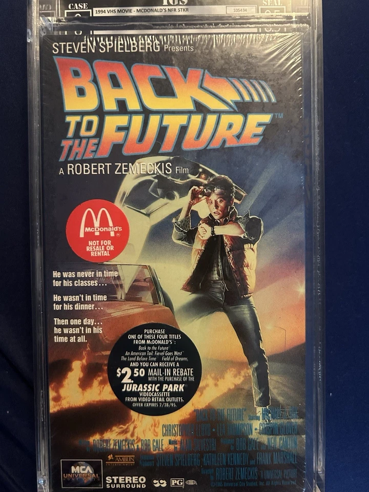 1994 Back To The Future Sealed VHS McDonald’s Promo Original IGS Graded 8.5 Mint - Image 4 of 4