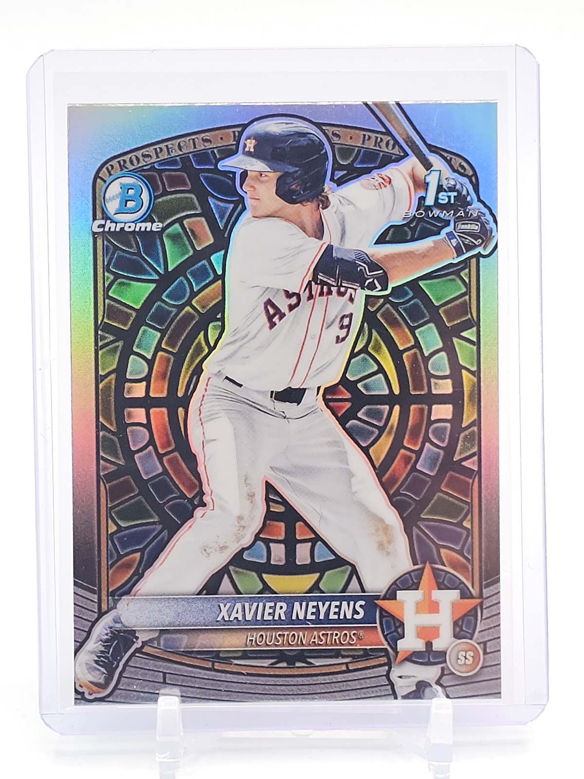 XAVIER NEYENS 2025 BOWMAN CHROME DRAFT 1ST ETCHED IN GLASS SP ASTROS Q4832