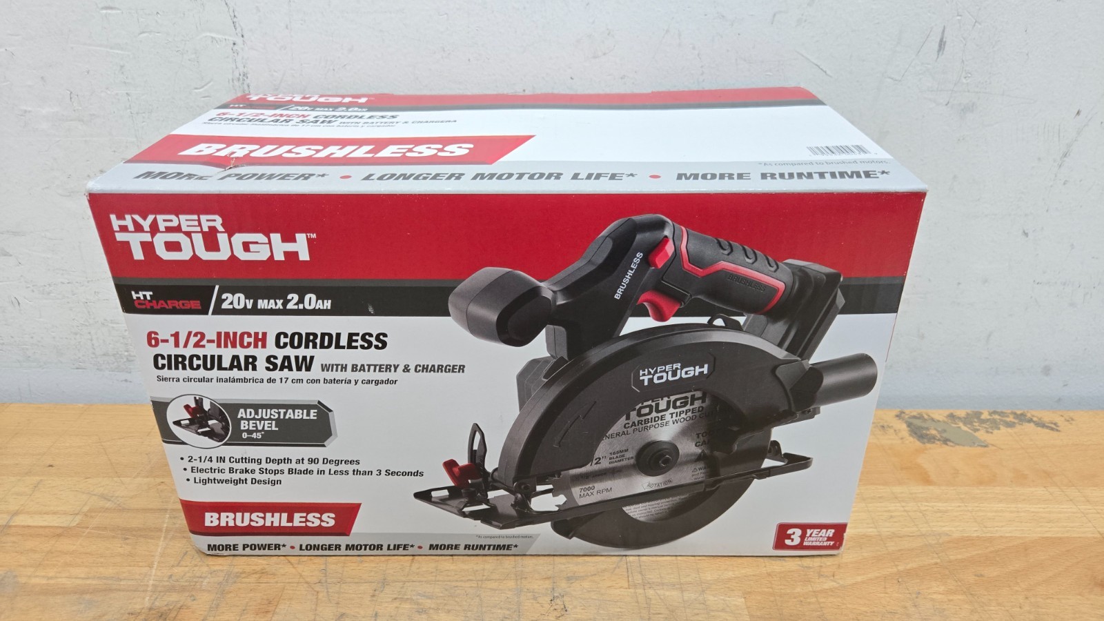 Hyper Tough 41007.2, 6.5" Cordless Circular Saw w/ Battery a