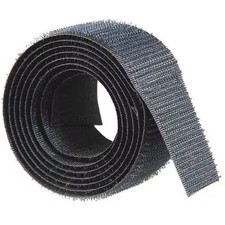 Hook and Loop Brand Reclosable Fastener, No Adhesive, 75 ft, 1 in W, Black