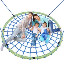 60" Large Spider Web Saucer Tree Swing for Kids Adults, 750Lbs Heavy Duty Outd