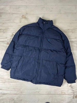 Vintage Nike Puffer Down Jacker 00s Big Logo Swoosh Y2K Men Size XL Blue