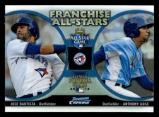 2012 Bowman Chrome #FAS-BGO Anthony Gose/Jose Bautista Franchise All-Stars