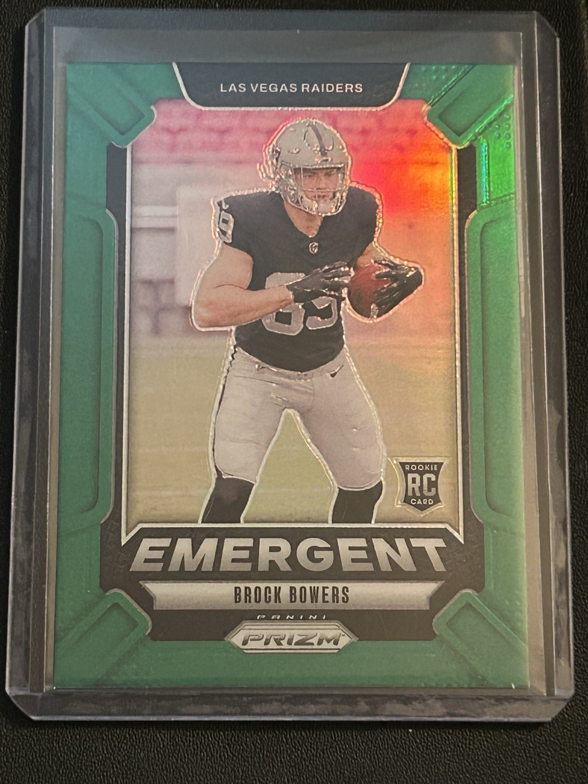 Panini 2024 Prizm Emergent Brock Bowers Rookie Insert #8 Las Vegas Raiders