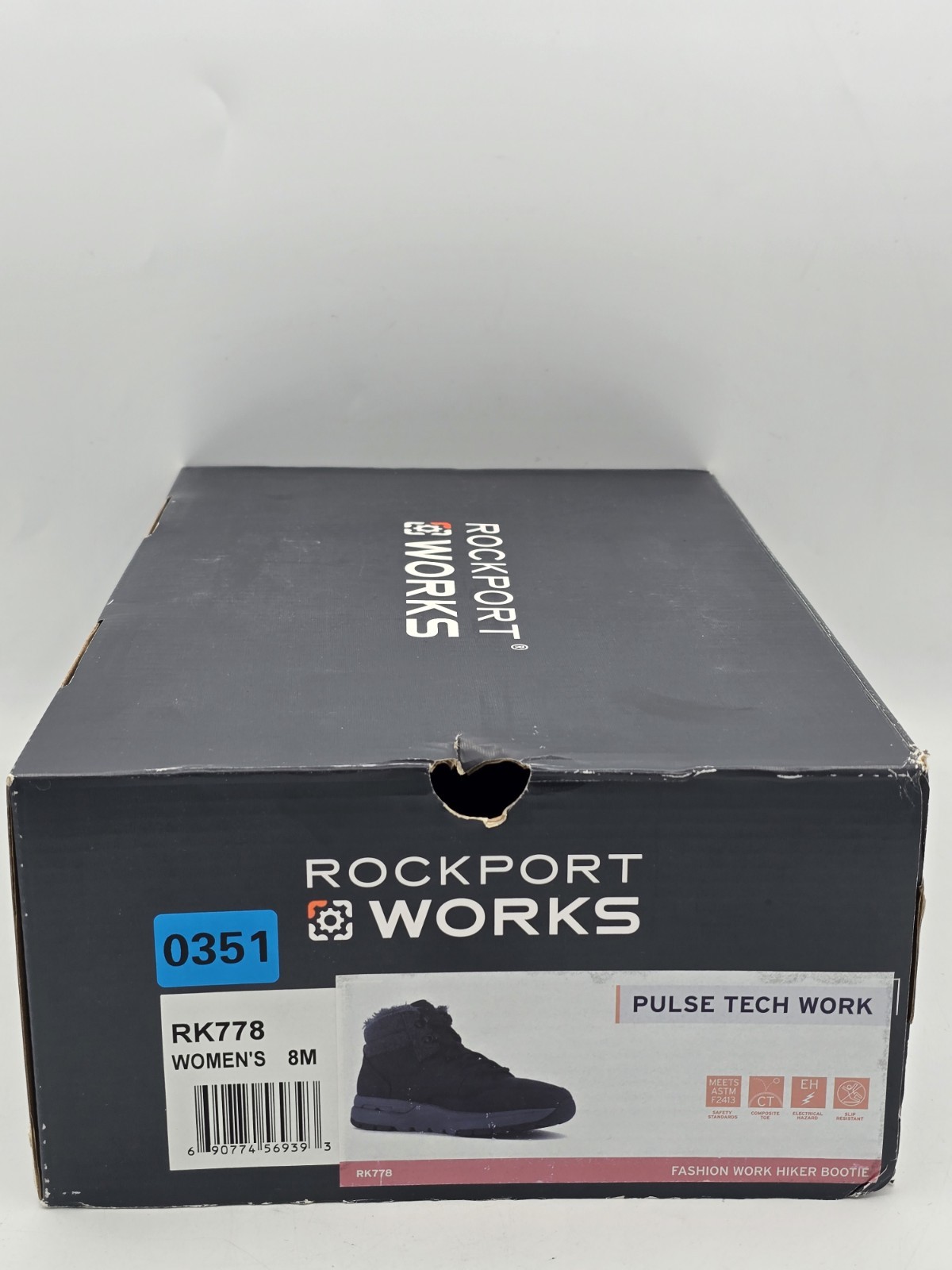 Rockport Women’s Pulse Tech Work Safety Boots – Black, Size 8M - RK778