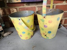 OHIO ART Sand Pail Buckets W/Shovels polka dots lot of 2