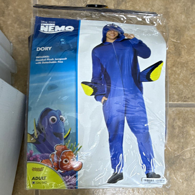 Spirit Finding Nemo Dory Plush Hooded One Piece Costume Detachable Fins S/M