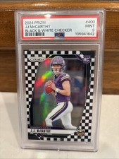2024 Panini Prizm - JJ McCarthy Black and White Checker Prizm (RC) #400 PSA 9