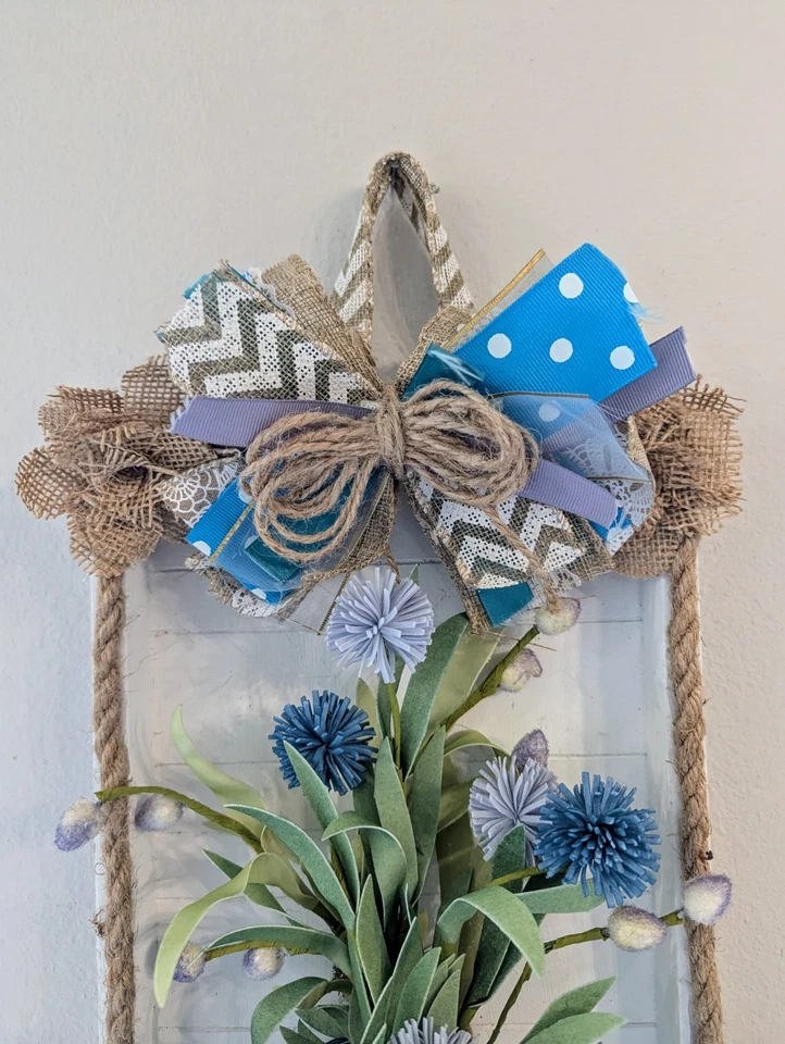 Rustic Blue Mason Jar Wood Wall Sconce Shabby Chic Cottage Farmhouse - Image 3 of 4