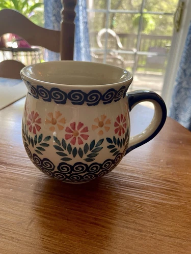 Polish Pottery Floral Bubble Mug