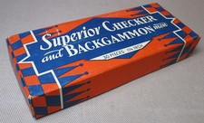 Vintage Set 30 Superior Wood Checker Backgammon Men/Pieces 1.25" Original Box
