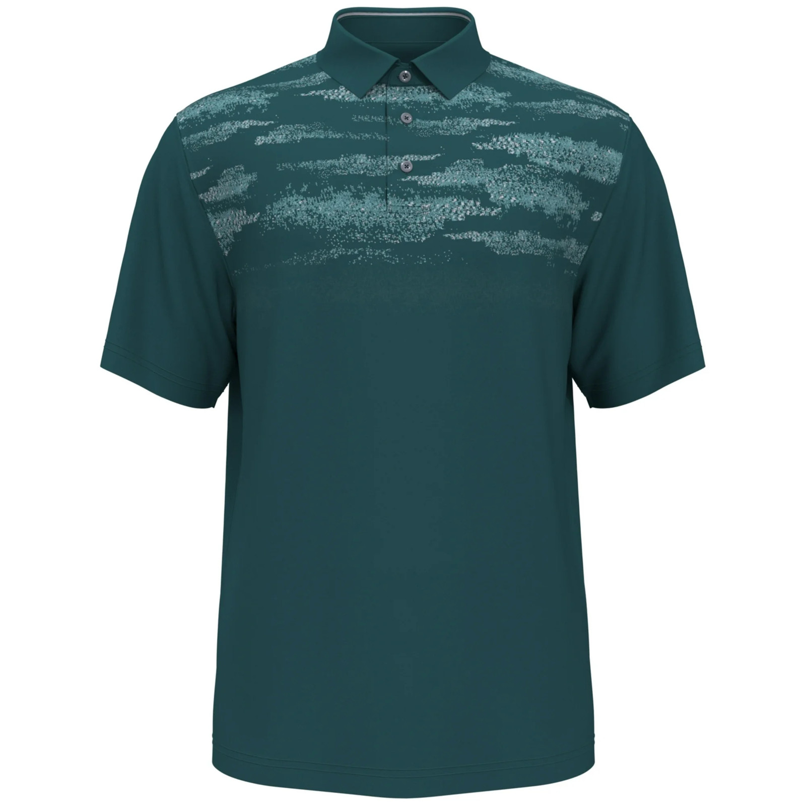 PGA Tour Men's Men's Athletic-Fit Terrain Texture Print Golf Polo Green Heron-XL