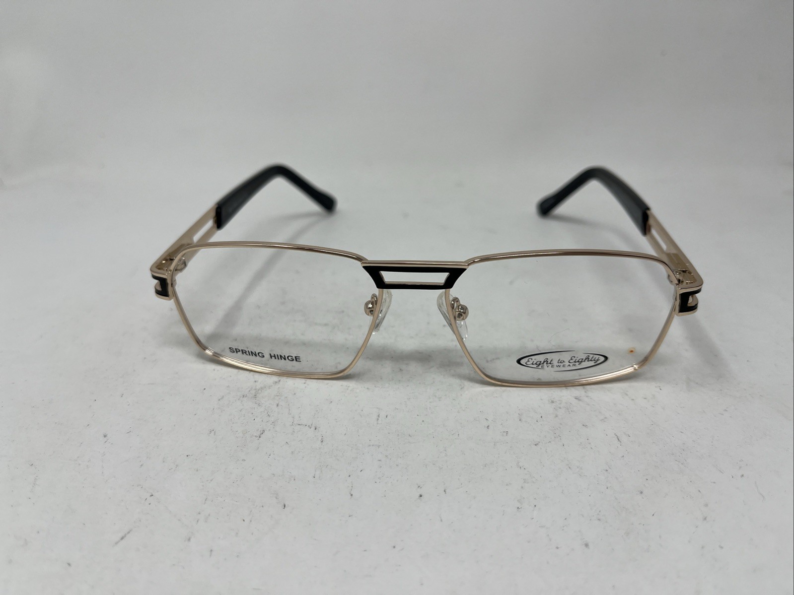 EIGHT TO EIGHTY EYEWEAR TWAN GOLD BLACK 57-18-145 FLEX HINGE